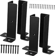BESPORTBLE 4Pcs Fence Post Base Brackets Durable Post Mounting Kit for Deck Porch Railing Support Easy Installation Enhanced Stability for Outdoor Use