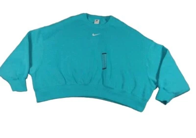 Nike Fleece Oversized Cropped Center Swoosh Crewneck Sweatshirt Sz XL NWT