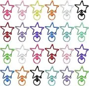 NILLOS Star Clasps, 40 PCS Swivel Clasps Key Holders for Jewelry Making, DIY Crafting Supplies (Colorful)
