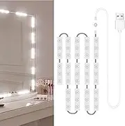 LED Makeup Mirror Lights 42LEDs Dimmable Touch Control Vanity Mirror Lights Bathroom Mirror Light with USB Cable LED Strip Lights Dressing Mirror BBZY