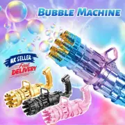 2-in-1 Gatling Gun Soap Water Blower Automatic Bubble Machine Kids Summer Toys
