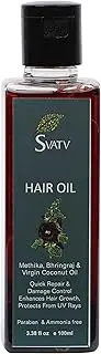 SVATV Hair Oil with Methika, Bhringraj & Virgin Coconut oil Ext. Natural Hair Growth, Dry Scalp, Thinning Hair - Best Hair Massage Oil For Men & Women hair growth