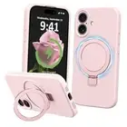 Compatible with iPhone 16 Plus Case with Stand, iPhone 16 Plus 6.7" Sandy Pink