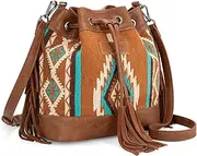 [Montana West] Wrangler Hobo Bags for Women Designer Aztec Bucket Purses Western Tapestry Shoulder Handbags