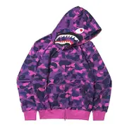 Hoodie For Women Men With Shark Mouth Print Casual Loose Jacket With Zipper B M