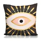 Evil Eye Double Sided Gold Pink Black Polyester Greek Turkish Cushion Cover