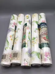 DUCK 5 Rolls Floral Self Adhesive Easy Liner Drawer Shelf Liner 12" x 18 ft NEW