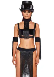 [Club Exx] Starlit Summer 3-Piece Fringe Set