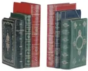 Bookends Antique Book Large Hand Painted OK Casting USA Made Traditional