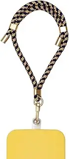 Sinjimoru Cell Phone Lanyard for Phone Case, Adjustable Phone Strap Holder for Wrist Compatible with Key Holder & ID Card Holder. Sinjimoru Hand Strap Golden Blue