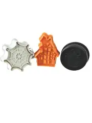 Set Of 3 Celebrate It Halloween Cookie Stampers Cutters Spider Web Haunted House