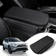 Rilsen Center Console Cover for Toyota RAV4 2019 2020 2021 2022 2023 2024 2025 Armrest Cover Center Console Pad Interior Accessories Car Armrest Seat Box Cover Protector with Pockets Storage Bag