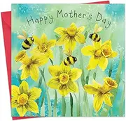 Twizler Mother's Day Card for Mum - Daffodils - Happy Mothers Day Card from Son or Daughter - Mothering Sunday - Cute Mummy Mothersday
