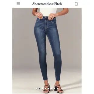 全新Abercrombie & Fitch A&F 女彈性高腰靴型牛仔褲26