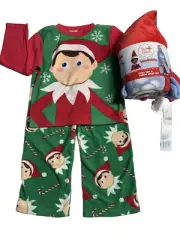 Elf on the Shelf Pajamas Set & Hat Throw Wrap Set Small New