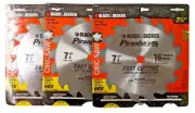 Black & Decker 7-1/4 x 16 Tooth Piranha Carbide Circular Saw - 3 blades
