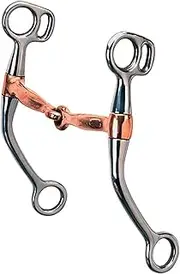 BRINGERPET Horse Mouth Snaffle Bit Chrome-Plated, Rust-Resistant Copper Middle, 6.5" Western Training Bit