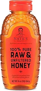 Nature Nate’s 100% Pure Raw & Unfiltered Organic Honey; 32-oz Squeeze Bottle - 6 Pack; Made by Brazilian Bees; Enjoy Honey’s Balanced Flavor and Wholesome Benefits