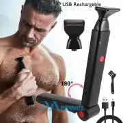 USB Rechargeable Electric Back Hair Removal Full Body Shaver Razor Long Handle