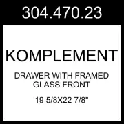 IKEA KOMPLEMENT Drawer With Framed Glass Front White 19 5/8x22 7/8" 304.470.23