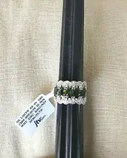 NWT 2.25 ctw Green Chrome Diopside 5 Stone+ Zircon 925 Ring Band JTV sz 5