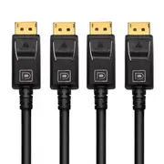 2PK Cruxtec 1m Male to M DisplayPort 1.2 4K HD Display Port Cable Connector BLK