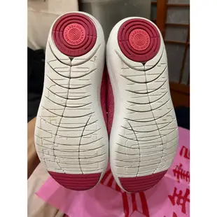 「 二手鞋 」 Fitflop 女版編織懶人休閒鞋 US5（粉）鐵2-5