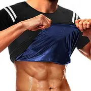 Sauna Shirt for Men - Sweat Shirt for Fitness | Heat Trapping Compression Shirt Waist Trainer Compression Vest Workout Gym Clothes Sweat