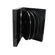 Black 12 Disc CD/DVD/Blu-ray Case with 5 Flip Trays and Outter Clear Artwork