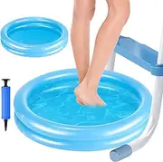 2 PCS Inflatable Pool Foot Bath Basin, Swimming Pool Clean Feet, Foot Soaking Bath Basin for Pool Entry Ladder, Home Spa Treatment for Above Ground Pool (Dark Blue)