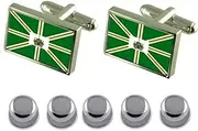 [Select Gifts] Shirt Dress Studs Pocos de Caldas City Minas Gerais State Flag Cufflinks
