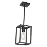 Industrial Metal Lantern 1 Light Kitchen Pendant Light Mini Black 1-Light