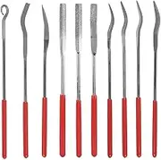 Bestgle 10Pcs Mini Diamond Needle File Set Jewelers Hand Files Tool Kit for Metal Ceramic Stone Jewelry Rough Carving Glass Filing, 140mm/5.1" Length