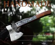 Handmade Carbon Steel Double Headed Viking Axe For Hunting Outdoor & Camping