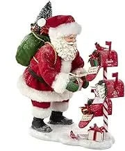 Kurt S. Adler 10.5-Inch Fabriché Santa Checking Mail