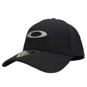 Oakley Tincan Cap Mens Size S/M Plain Black Grey Logo Flex Fit Baseball Hat