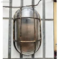 在飛比找蝦皮購物優惠-黑色古銅色led防潮燈壁燈透明玻璃橢圓陽臺衛生間廚房防水工業