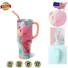 40oz Double-Walled Tumbler with Handle - Cup Holder Friendly & Dishwasher Safe