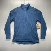 Magellan Outdoor Hickory Canyon Blue 1/4 Zip Pullover Fleece Classic Fit Women L