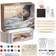 Air Dry Clay for Kids,12-Color Paint Soft Modeling Clay - Sculpting Painting Accessories for Indoor Outdoor Home Classroom School Party