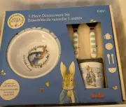 Kids Childrens Preferred Beatrix Potter Peter Rabbit 5 Piece Dinnerware Set -NIB