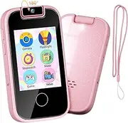 PTHTECHUS Kids Phone for Girls Aged 3-12 with Dual Camera, Touchscreen Toy Phones for Kids MP3 Music Player 13 Puzzle Games, Educational Toys Christmas Birthday Gifts for Girls Boys Ages 5 6 7 8 Year