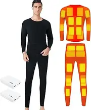 Chusui Heated Underwear for Men and Women Winter Warm 24 Areas Electric USB Heated Heating Shirt and Pants Set App Control 5 Temperature Settings
