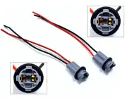 Universal Pigtail Wire Female Socket 194 T10 PGS License Plate Tag Light Bulb K (for: Smart)