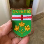 Vintage 'ONTARIO' Canada EMBROIDERED Cloth PATCH Souvenir SEW On TOURIST Badge
