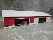 1/64 Custom scratch built 70x130 Machine Shed White/Red With Floor