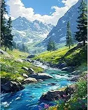 Paint by Numbers for Adults, Canvas DIY Acrylic Adult Paint by Number Kits Paintworks Landscape Artwork Wthout Frame, 16x20 Inch