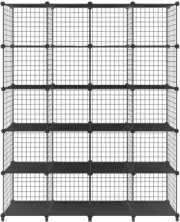 20 Cube Metal Wire Storage Grid Book Shelf Closet Organizer DIY Modular Shelving
