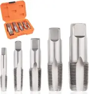 5-Piece NPT Pipe Tap Set, Professional Taps Precision Threading...