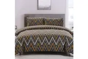 Artex Hayden Orange Quilt Cover Set Geometric Pattern Reversible Printed Microfiber Polyester